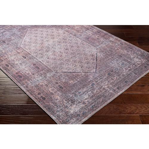 Mark&Day Washable Rugs, 5x7 Hayri Traditional Plum Area Rug, Purple Beige Carpet for Living Room, Bedroom or Kitchen (5'3 x 7'3, Machine Washable)