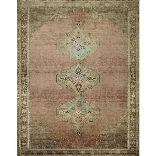 Loloi Magnolia Home by Joanna Gaines Sinclair Collection SIN-06 Clay/Tobacco 5'-0 x 7'-0, .25 Pile Height, Machine Washable, Area Rug