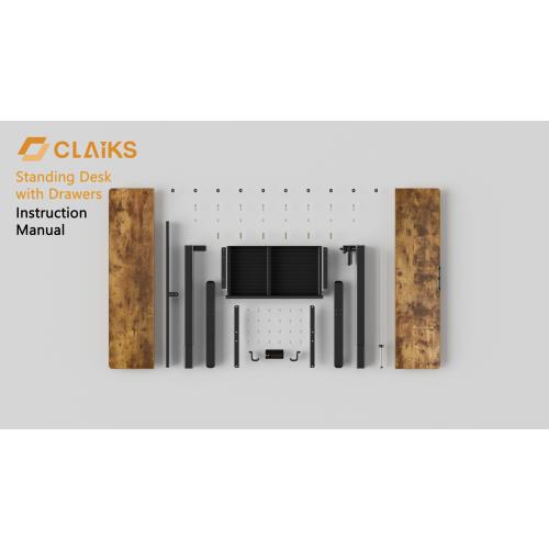 Claiks Standing Desk with Drawers, 48x24 Inch Stand Up Electric Adjustable Height Sit Stand Desk for Computer Workstation, Natural