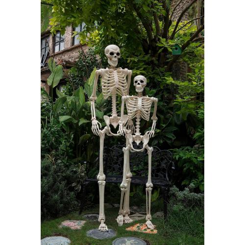 Crazy Bonez Pose-N-Stay Halloween Skeleton, 6 FT – Life-Size, Realistic, Fully Poseable Indoor & Outdoor Decoration, Durable Weather-Resistant Spooky Prop for Yard, Porch, Haunted House