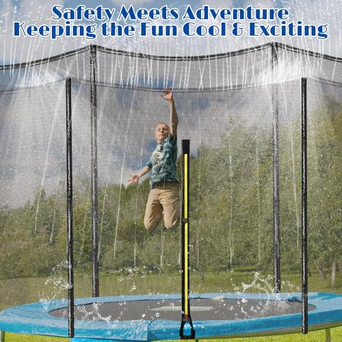 Aodaer Trampoline Net Replacement with Sprinkler 14Ft Safety Enclosure Net Weather Resistant Round Frame Trampoline Net for Round Frame Trampoline