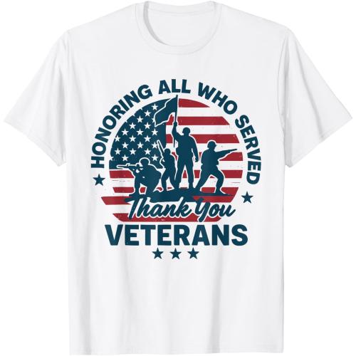 Honoring All Who Served Thank You Veterans Day T-Shirt youth small