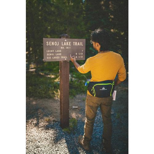 Rimrock Lumbar Hydration Hip Pack with 1.8L Intake ICE Insulated Water Reservoir, Fanny Pack Waist Bag Hiking Walking Running Jogging Camping. Men/Women Large Pack Design