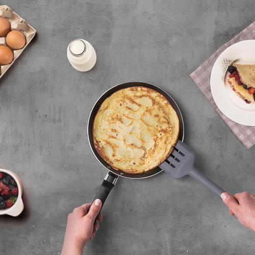 Tramontina 25810/160 TRAMONTINA 25810/160 Perforated Turner Molde 11.8 inches (30 cm) Gray Silicone Turner Heat Resistant Dishwasher Safe Made in Brazil NEEDS CLEANING
