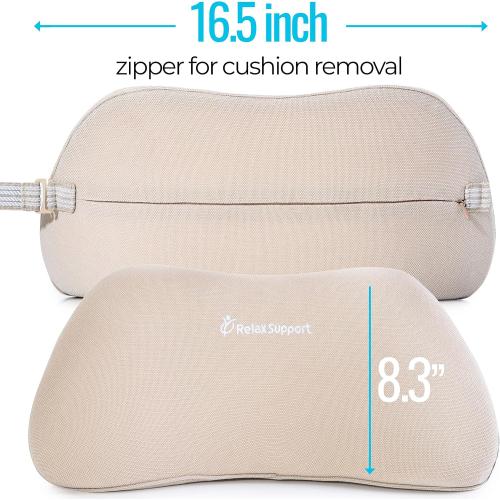 RELAX SUPPORT RS1 Lumbar Support Pillow - Office Chair Back Support - Chair Cushion for Back Pain Uses ArcContour Special Patented Technology Has Unique Lateral Convex Shape for a Pain Free Back…