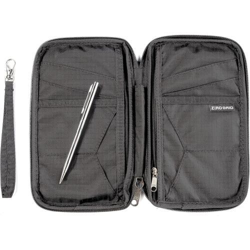 Passport Holder Family up to 6 Passports, Large Passport Wallet and Premium Travel Document Holder Organizer with RFID Anti-Theft Blocking - 7 Bonus RFID Blocking Sleeves - Shadow