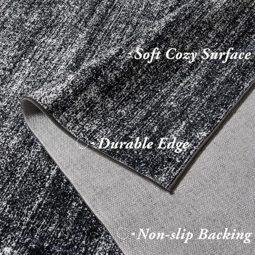 Area Rugs 9x12 Living Room,Abstract Boho Large Area Rug,Black and White