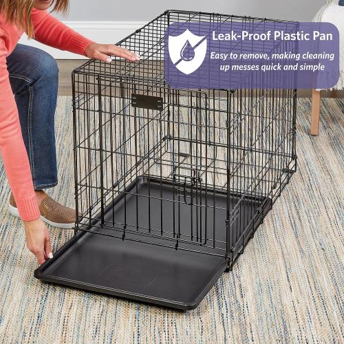MidWest Homes for Pets 48-Inch iCrate Folding Dog Crate with Divider Panel, Leak-Proof Tray & Secure Latches – Metal Wire Kennel for XL Breeds – Portable, Durable & Easy to Assemble
