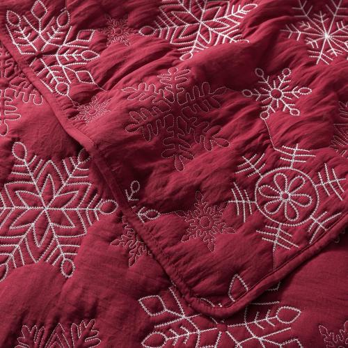 WDCOZY Christmas Quilt King Size Bedding Set with 2 Pillow Shams