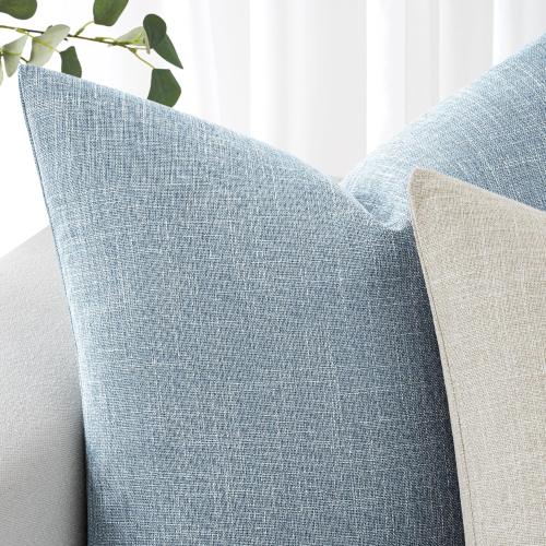MIULEE Pack of 2 Linen Textured Pillow Covers, 18x18 Inch Light Blue