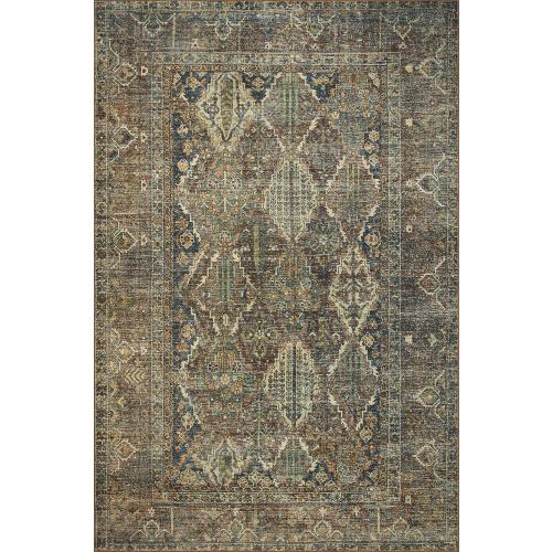 Loloi Magnolia Home by Joanna Gaines Banks Collection BAN-05 Spice/Blue 7'-6 x 9'-6, .13 Pile Height, Machine Washable, Area Rug
