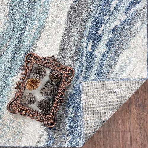 LUXE WEAVERS Lagos Collection 7983 Blue 8x10 Art Deco Area Rug