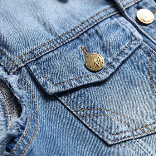 Size M Ginsiom Men's Denim Vest,Sleeveless Jacket Slim Fit Vintage Casual Ripped Summer Jean Vest for Men