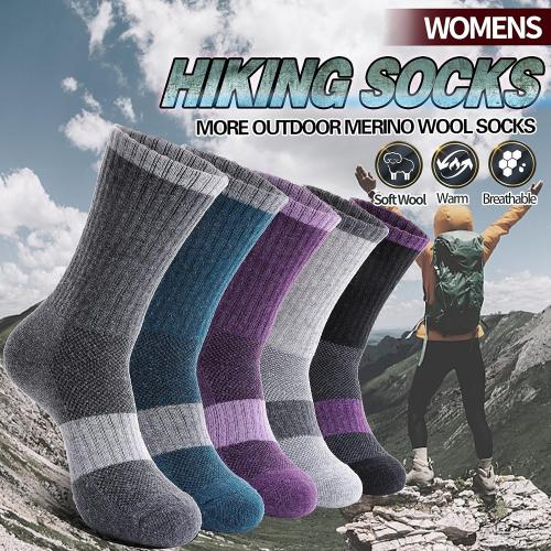 Anlisim Merino Wool Hiking Socks for Women Thermal Winter Warm Boot Work Cushion Socks 5 Pairs