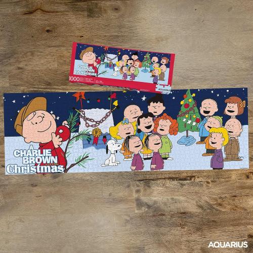 AQUARIUS Peanuts Charlie Brown Christmas Puzzle (Slim 1000 Piece Jigsaw Puzzle) - A Charlie Brown Christmas Puzzle - Officially Licensed - Glare Free - Precision Fit - 12 x 36 Inches, Multi Color