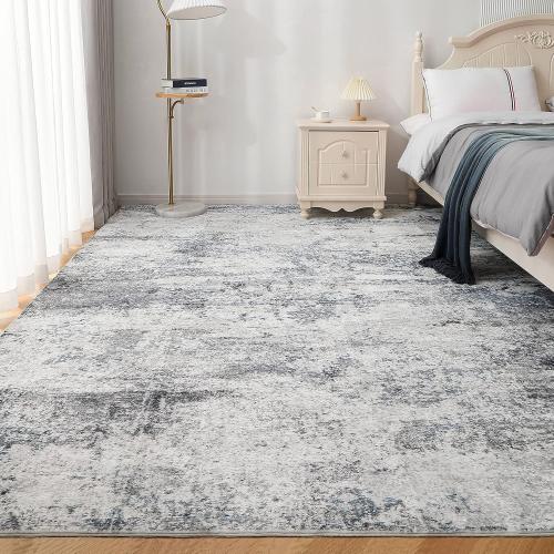 Area Rugs for Living Room Rug Washable: Abstract Large Rug for Dining Room Bedroom Carpet Non Slip  Indoor Modern Nursery Home Office Blue Grey‼️light dirt and good condition‼️