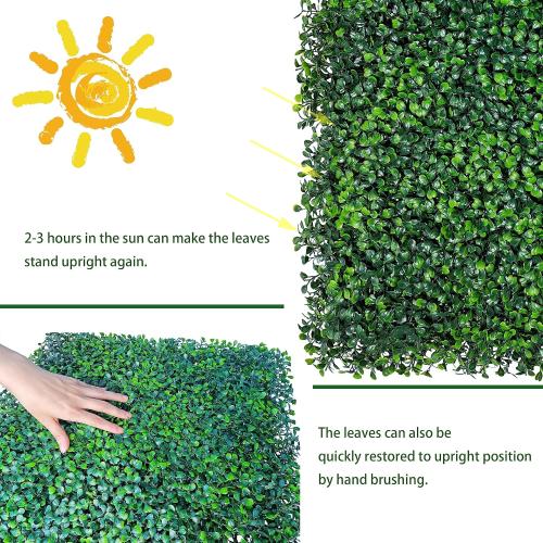 Artificial Grass Wall Panel Backdrop,10 X 10 12P(8.4 sqft) UV-Anti Greenery Boxwood Panels for Indoor Outdoor Green Wall Decor & Ivy Fence Covering Privacy