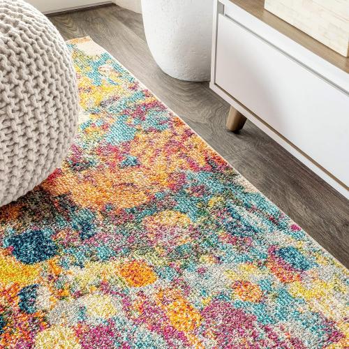JONATHAN Y CTP108A-8 Contemporary POP Modern Abstract Multi/Yellow 8 ft. x 10 ft. Area-Rug, Bohemian, Easy-Cleaning, for Bedroom, Kitchen, Living Room, Non Shedding