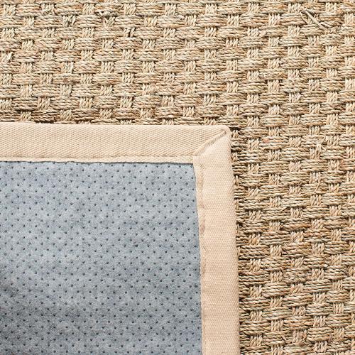 Area Rug  Natural Fiber Collection - Natural & Beige, Seagrass, Basketweave Pattern with Border