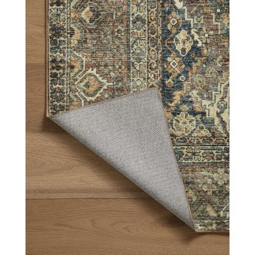 Loloi Magnolia Home by Joanna Gaines Banks Collection BAN-05 Spice/Blue 7'-6 x 9'-6, .13 Pile Height, Machine Washable, Area Rug