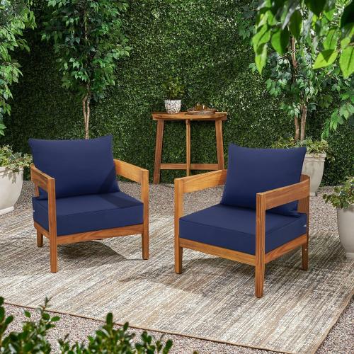 Favoyard Outdoor Seat Cushion Set 22 x 24 Inch Waterproof & Fade Resistant Patio Furniture Cushions with Removable Cover Deep Seat & Back Cushion with Handle and Adjustable Straps for Chair Sofa Couch