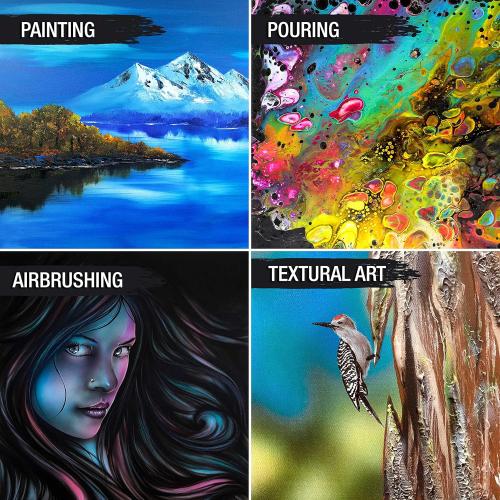 U.S. Art Supply Large Stretched Canvas for Painting 16x20 inch Gallery Depth 1-1/2 Thick, 3-Pack - 12oz Acrylic Gesso Triple Primed, Professional Artist Quality, 100% Cotton - Oil, Pouring Paint