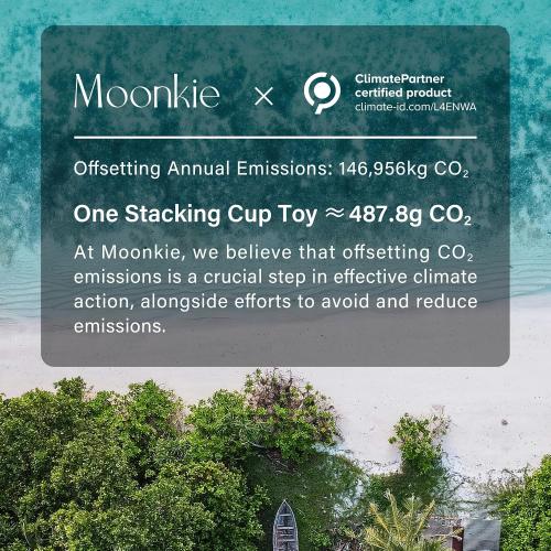 Moonkie Stacking Cups Toy, Fun Educational Baby Toys Silicone Soft Teething Toy, Age 6  Months, 7 Piece Set