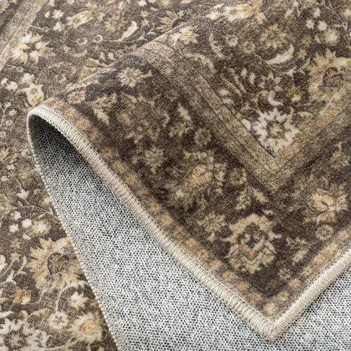 8x10 Machine Washable Rugs Brown Hallway Large Area Rug Indoor Accent Rug Floral Low Pile Carpet Soft Throw Aesthetic Rug Bedroom Living Room Office Dining Room Kitchen Laundry Room