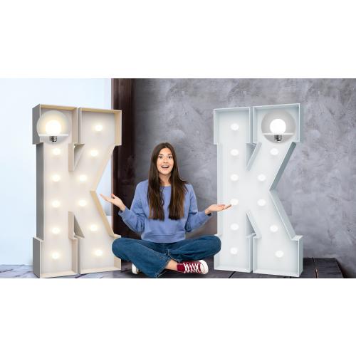 4FT Light Up Marquee Letter K - Large Foam Board Mosaic Kit | Includes Stand and Weighted Water Bag for Wedding, Birthday, Anniversary and Baby Shower Party Decoration