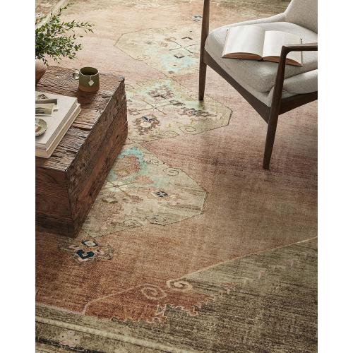 Loloi Magnolia Home by Joanna Gaines Sinclair Collection SIN-06 Clay/Tobacco 5'-0 x 7'-0, .25 Pile Height, Machine Washable, Area Rug