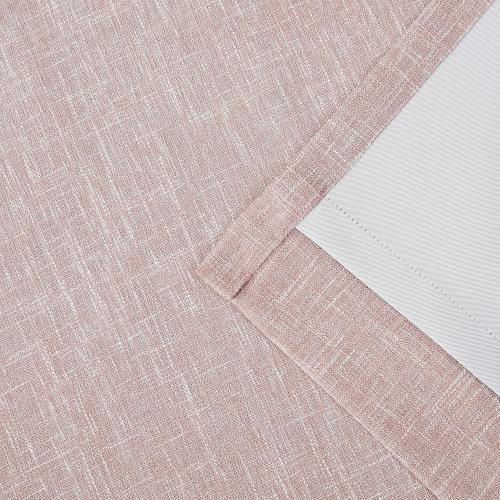 Central Park Pink Full Blackout Curtain with Liner Heavy Linen Texture Thermal Insulated Energy Efficient Window Treatment Drapes 84 Inches Long with Grommet for Bedroom, Rose Pink, 50x84, 2 Panels