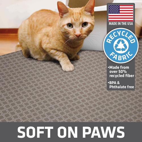 Drymate XL Original Cat Litter Mat, Contains Mess from Box, Protects Floors, Urine-Proof, Machine Washable, Soft on Kitty Paws, Absorbent, Waterproof (USA Made, Recycled Content) (29”x36”)(Taupe)