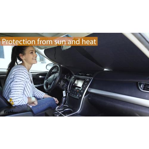 EcoNour 2 Piece Foldable Car Windshield Sun Shade, UV & Heat Protection