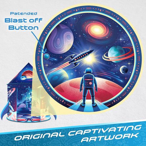 W&O Rocket Ship Play Tent with Blast Off Button - Ultimate Spaceship Tent with Captivating Space Sounds - Perfect for Indoor & Outdoor Adventures