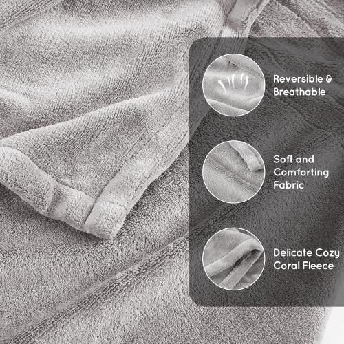 Size 72x84 Color Grey Electric Heated Blanket 72x84 Full Size with 4 Heating Levels and 10 Hours Auto-Off Large Oversized Heating Blanket with Soft Plush Fabric for Bedding - Gray