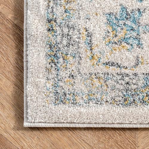 Nuloom Verona Blue/Off-White, 2' x 3', Vintage Medallion, Soft and Cozy, High Traffic, Stain Resistant, Easy Clean, Durable Area Rug for Bedroom, Living Room, Dining Space, Den, Foyer, Entryway
