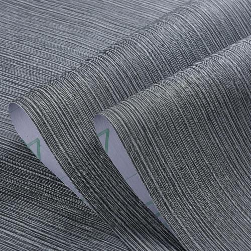 Haimin Grasscloth Wallpaper Textured 24in X 393in Fabric Contact Paper Gray Wall Paper Textured Linen Wallpaper Peel and Stick Self-Adhesive Thick Vinyl Embossed Film Wallpaper (Gray)