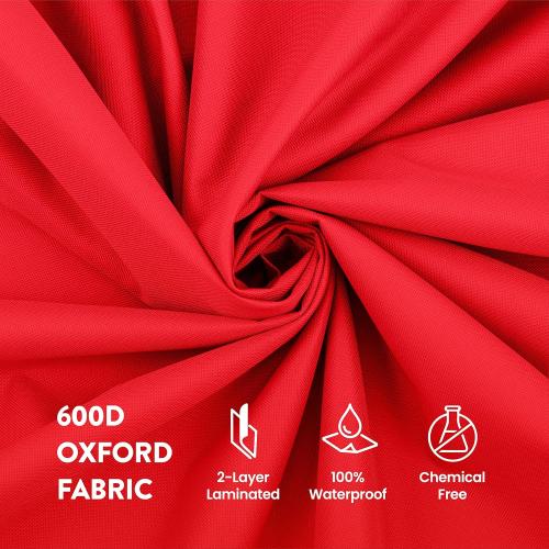 ZOBER 600D Oxford Fabric Rolling Christmas Tree Storage Bag - Fits 7.5 Ft Artificial Trees - Waterproof Christmas Tree Bag For Storage Box For Xmas, Durable Handles and Wheels - Card Slot - Red