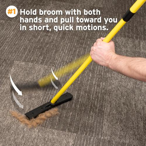 Pet Hair Removal Rubber Broom, Telescopic Handle