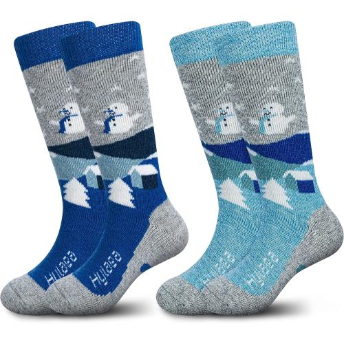 Hylaea Merino Wool Ski Socks Kids, Knee-high Warm Thermal Snowboard Skating Socks for Boys Girls Toddler