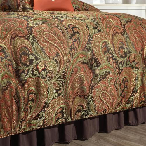Loom and Mill 9-Piece Jacquard Comforter Sets Queen, Classic Paisley Design Bed in a Bag, Luxury Vintage Damask Bedding Set with Euro Shams, Bedskirt, Filled Decorative Pillow for Home(Queen)