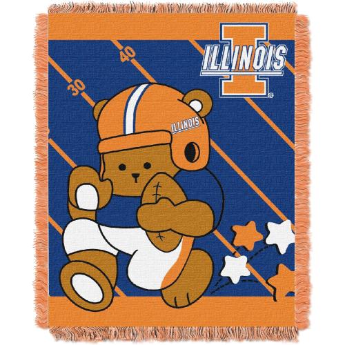 NORTHWEST NCAA Unisex NCAA 36-Inches-By-46-Inches Woven Jacquard Baby Throw Blanket