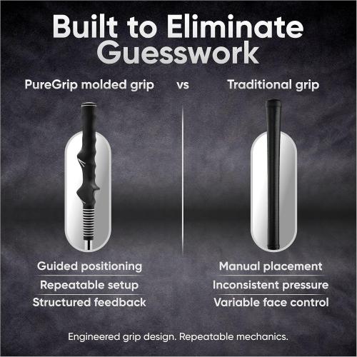PureGrip™ Golf Training Aid Club – Right-Handed Swing Trainer with Small Club Head and Molded Grip for Consistency and Accuracy – Improve Muscle Memory, Grip Position, and Swing Tempo
