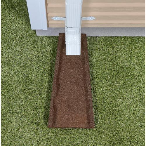Premium Rubber Downspout Splash Block, Rain Guard, Stone Textured Drain Extender (Brown)