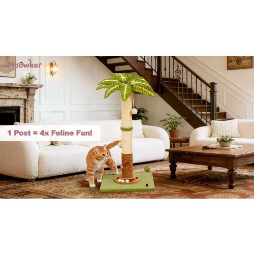 35 Tall Palm Tree Cat Scratching Post Vertical for Indoor Cats