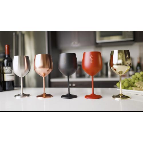 Gusto Nostro Stainless Steel Wine Glass - 18 oz - Unbreakable Rose Gold Wine Glasses for Travel, Camping and Pool - Fancy, Unique and Cool Portable Metal Wine Glass for Outdoor, Picnics (Set of 2)