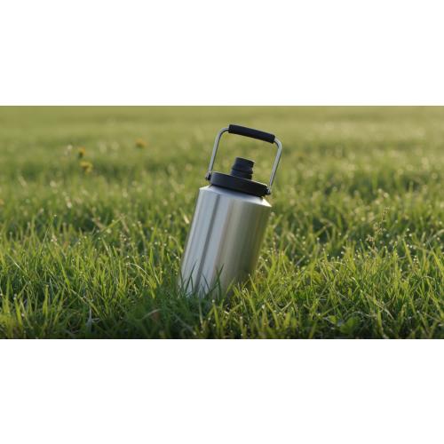 1 Gallon Water Bottle Insulated Stainless Steel Keeps Ice 48Hr, Large Water Gallon Jug Wide Mouth Leakproof Vacuum for Gym, Camping, & Construction Gradient Blue