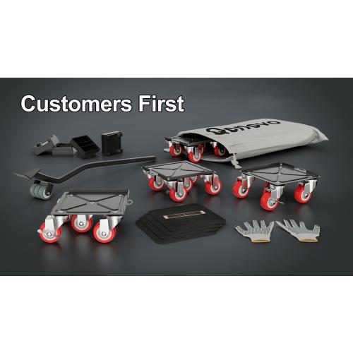 1,500 lb Capacity Furniture Dolly Set, 5.3-Inch Platforms, Red