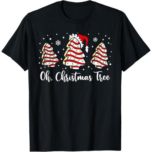 Groovy Oh Christmas Tree Cakes Debbie Becky Jen Cake Lovers T-Shirt large