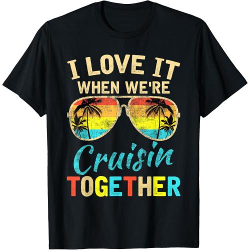 Size M ...Cruise Ship Vacation Friends Buddies Couples Girl I Love It T-Shirt Small